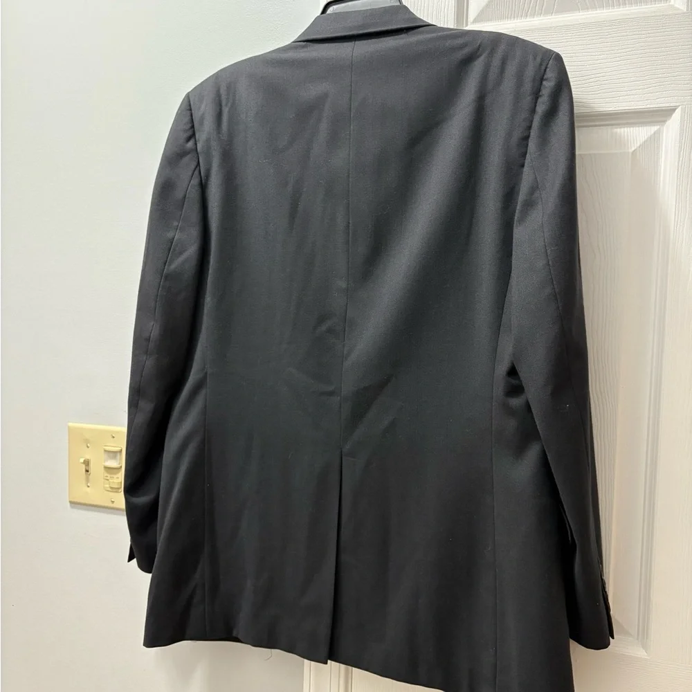Burberry Herringbone Tweed Vintage Wool Blazer Navy/ Dark Gray Mens Medium